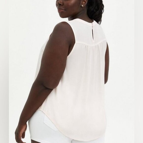 🆕 NWT Women’s torrid 2 Pearl Blush Pink Georgette Cage Front Tank 18 20 2XL XXL - Picture 13 of 13